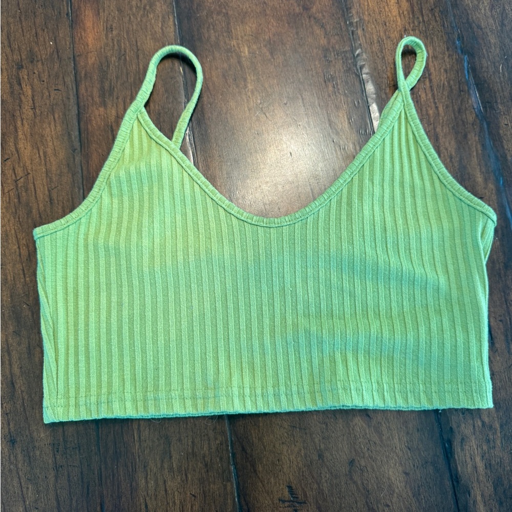 SHEIN Green Ribbed Camisole Top- Size M